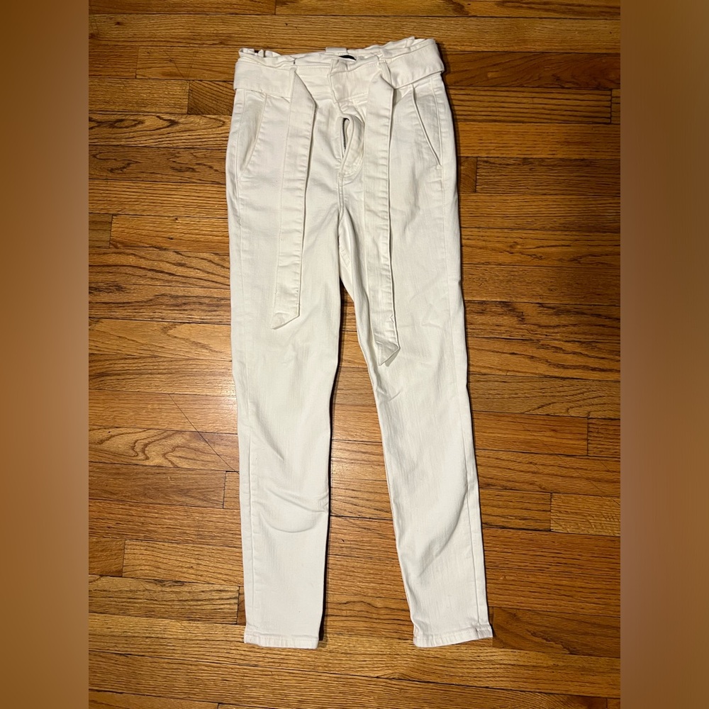 Stylish White Tie-Waist Pants